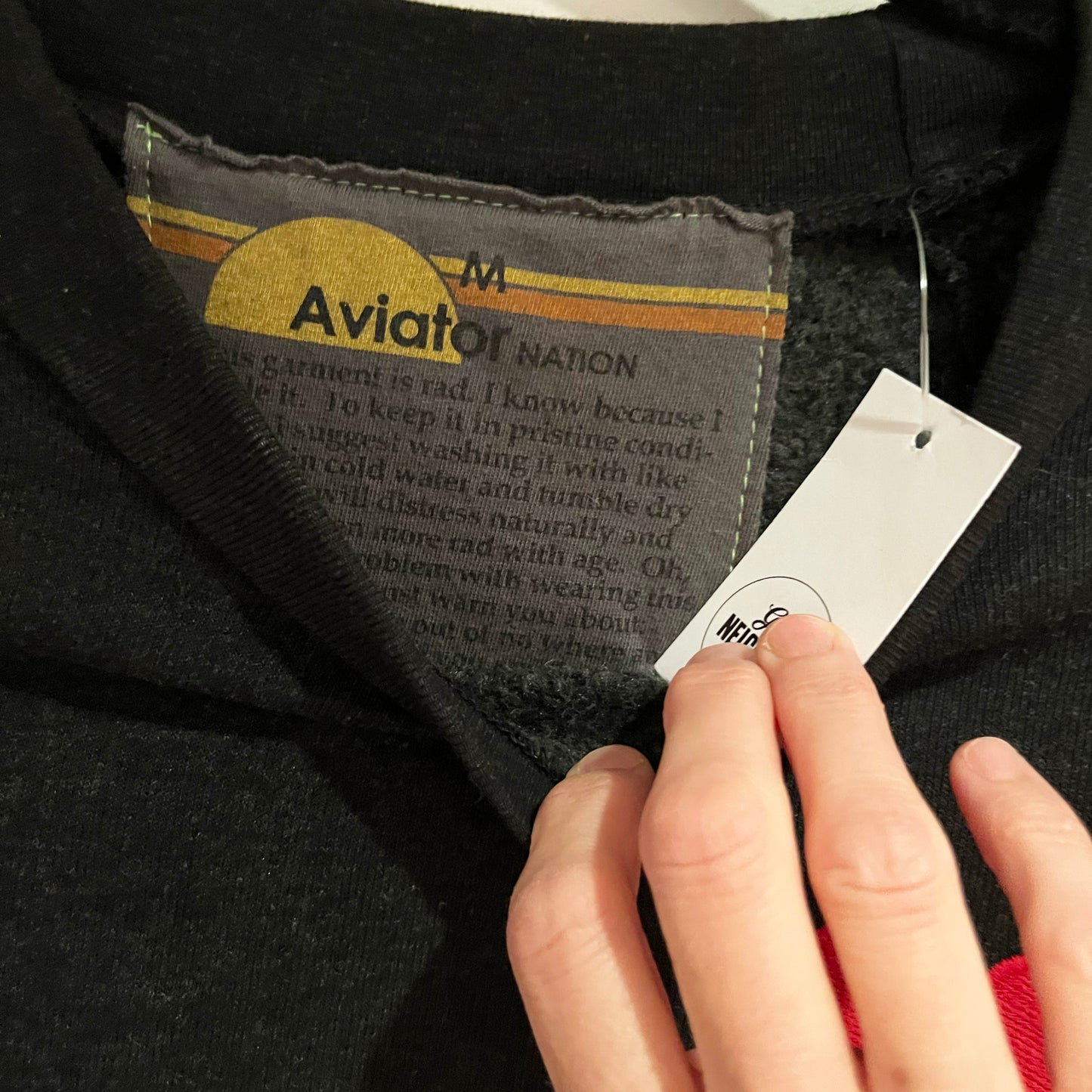 Aviator Nation Cropped Hoodie in Faded Black, size Medium (fits more like Small)