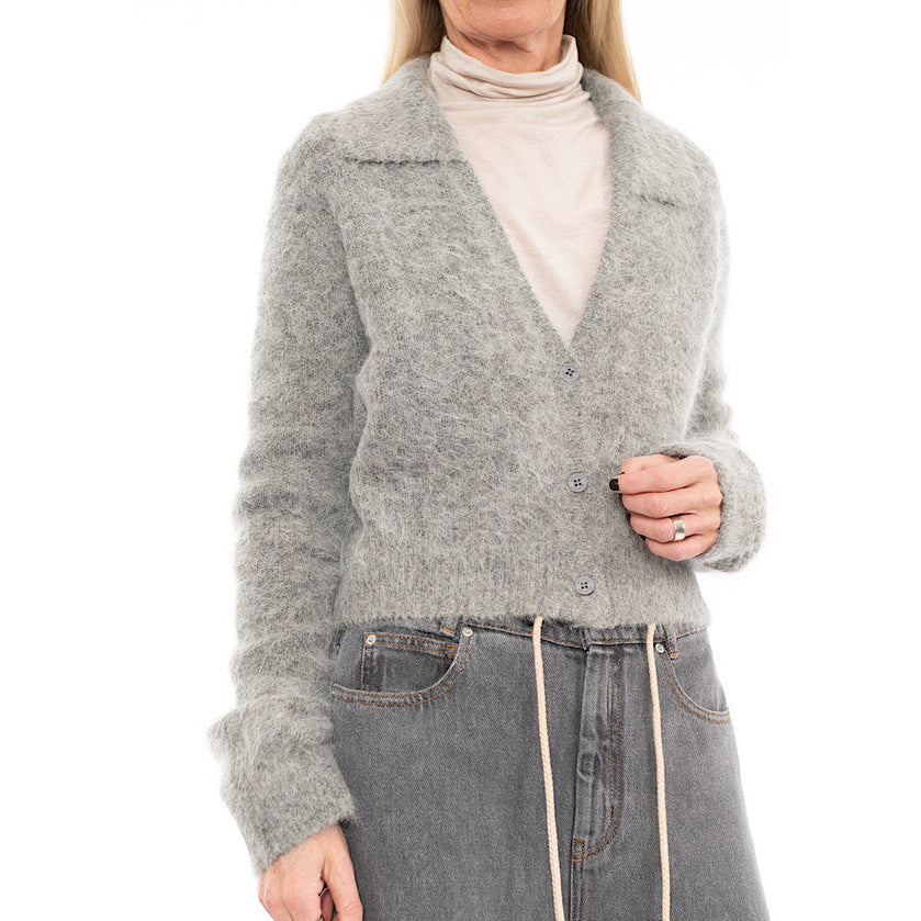 Munthe "Roxas" Cropped Cardigan in Grey, size 36