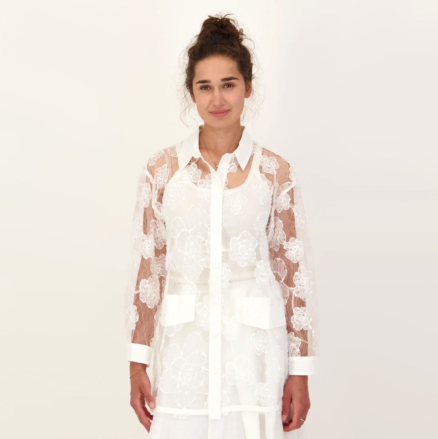 BAUM UND PFERDGARTEN "Annica" Lace Blouse in White, size 36