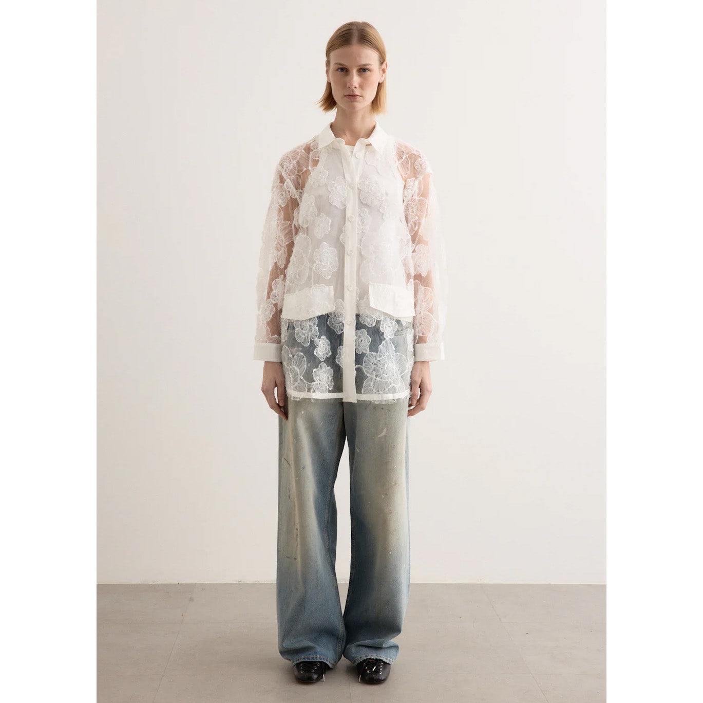 BAUM UND PFERDGARTEN "Annica" Lace Blouse in White, size 36