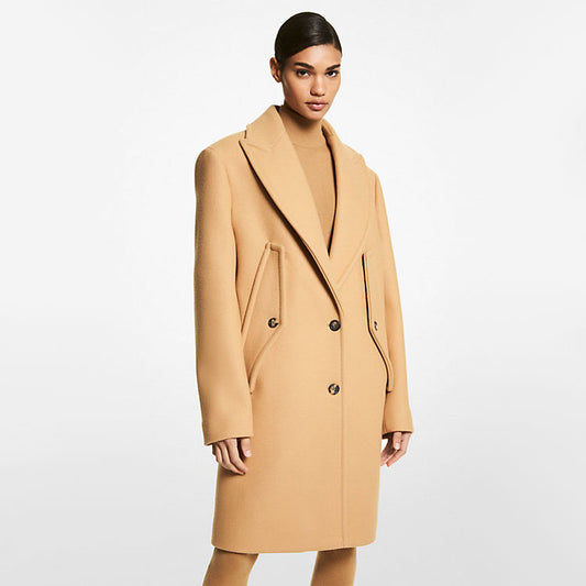 Michael Kors Wool Coat in Camel, Size 8