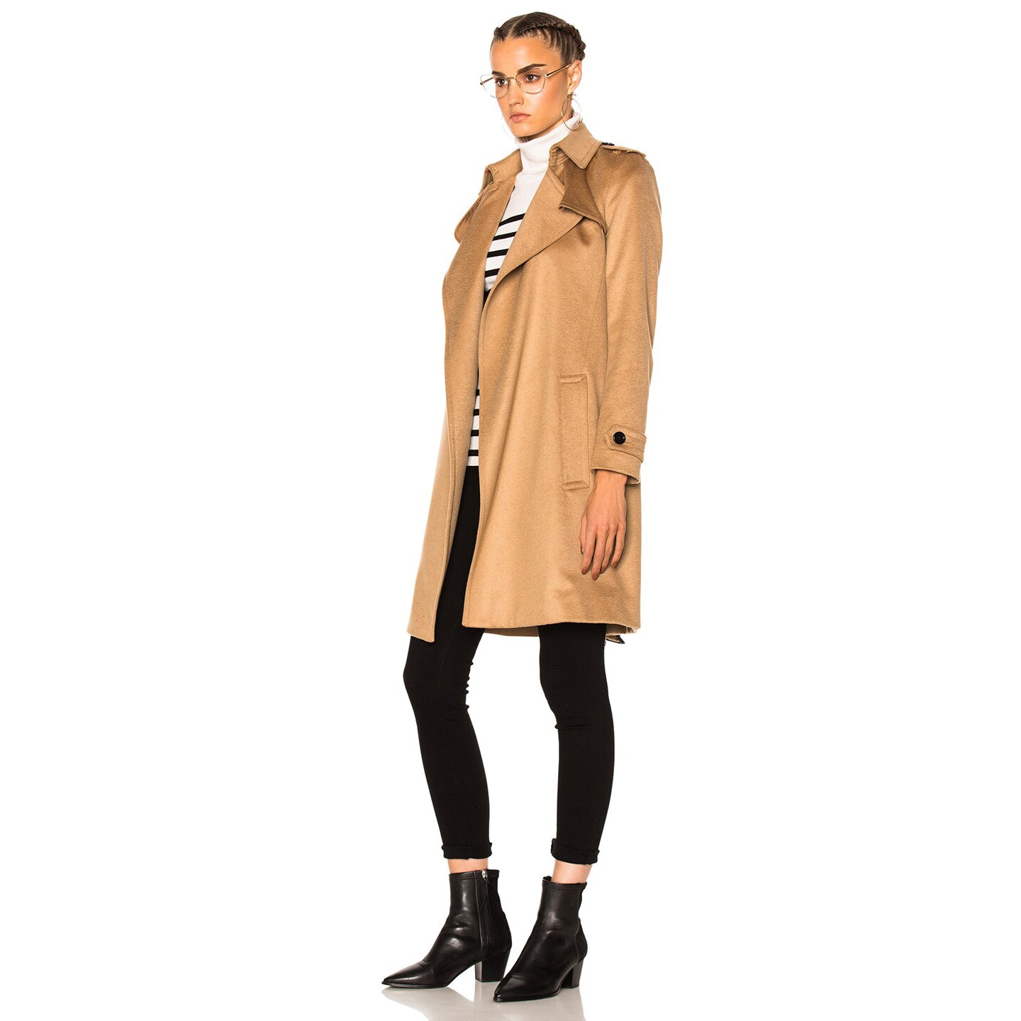 Burberry Cashmere Belted Wrap Coat, size 4 (fits like a size 2)