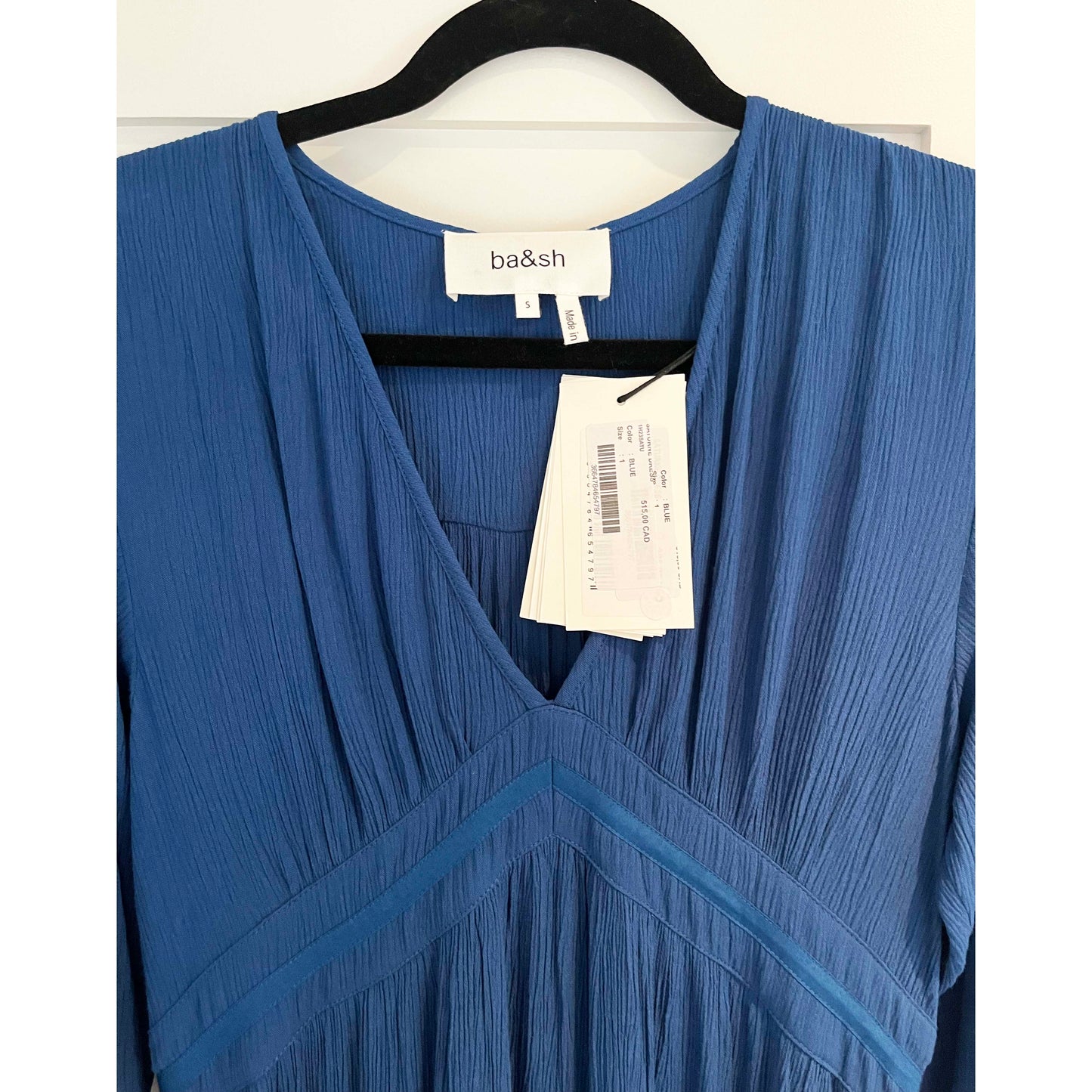 Ba&sh "Saturne" Midi Dress in Blue, size Small