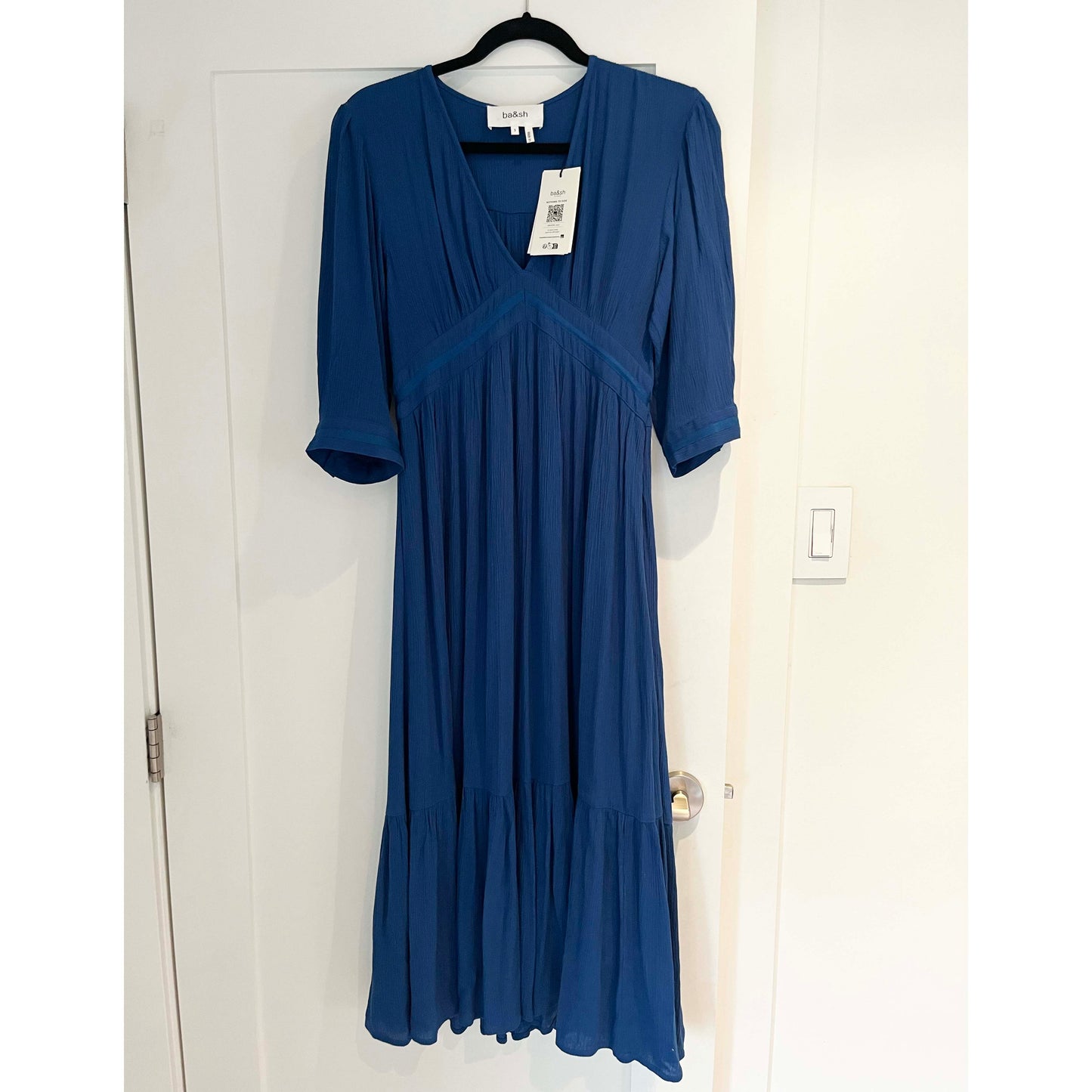 Ba&sh "Saturne" Midi Dress in Blue, size Small