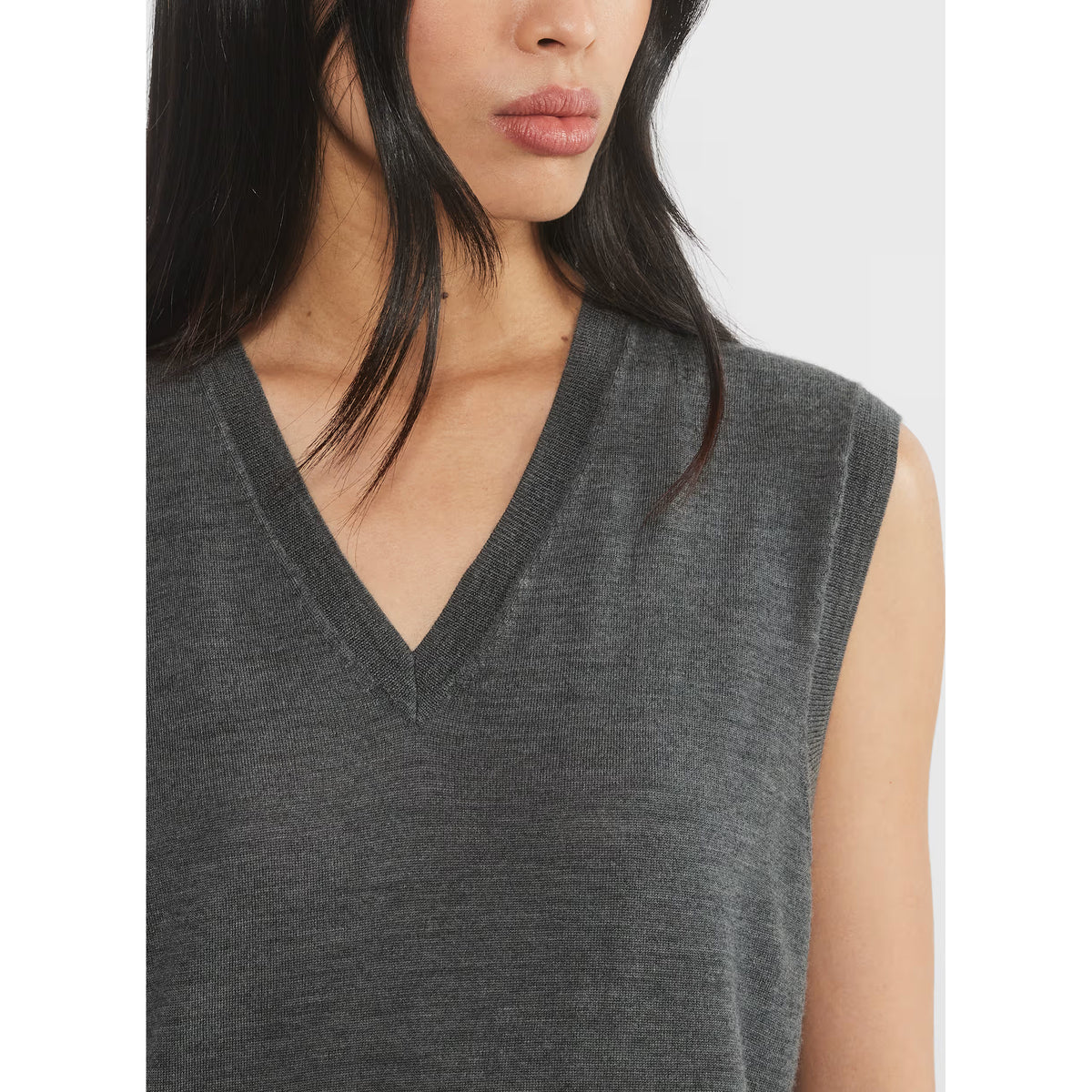 Babaton "Allocate" Merino Wool Sweater Vest in Dark Grey, size Medium