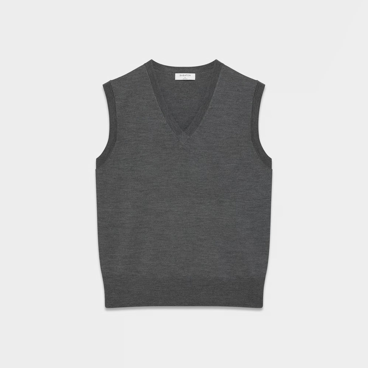 Babaton "Allocate" Merino Wool Sweater Vest in Dark Grey, size Medium