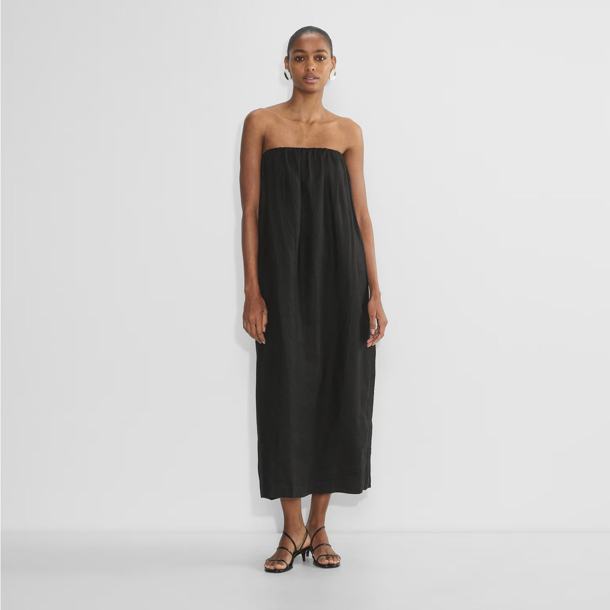 Babaton "Fitzgerald" Linen Dress in Black, size Small