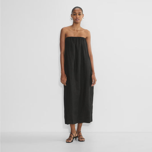 Babaton "Fitzgerald" Linen Dress in Black, size Small