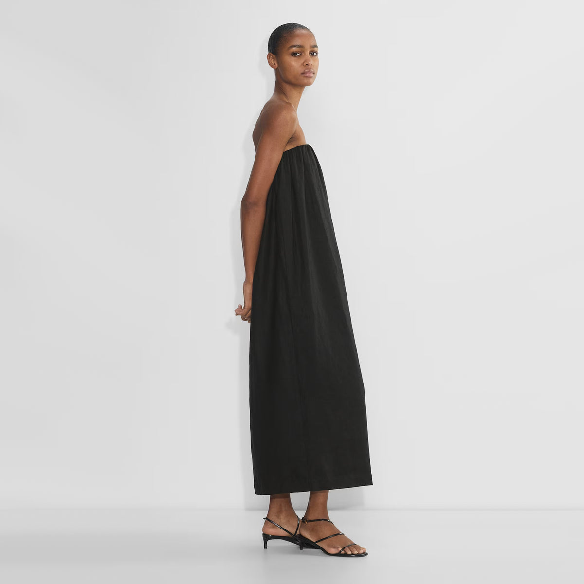 Babaton "Fitzgerald" Linen Dress in Black, size Small