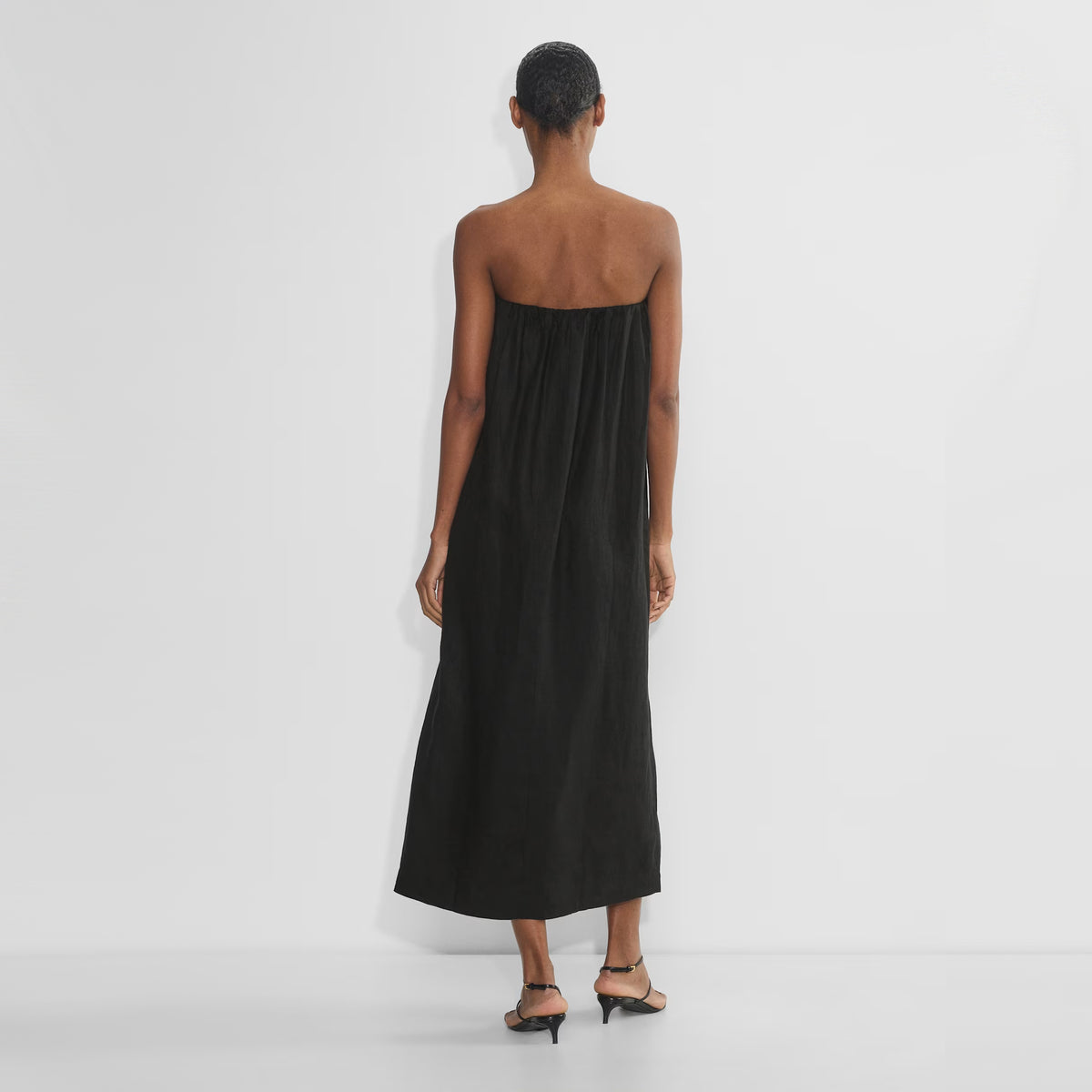 Babaton "Fitzgerald" Linen Dress in Black, size Small