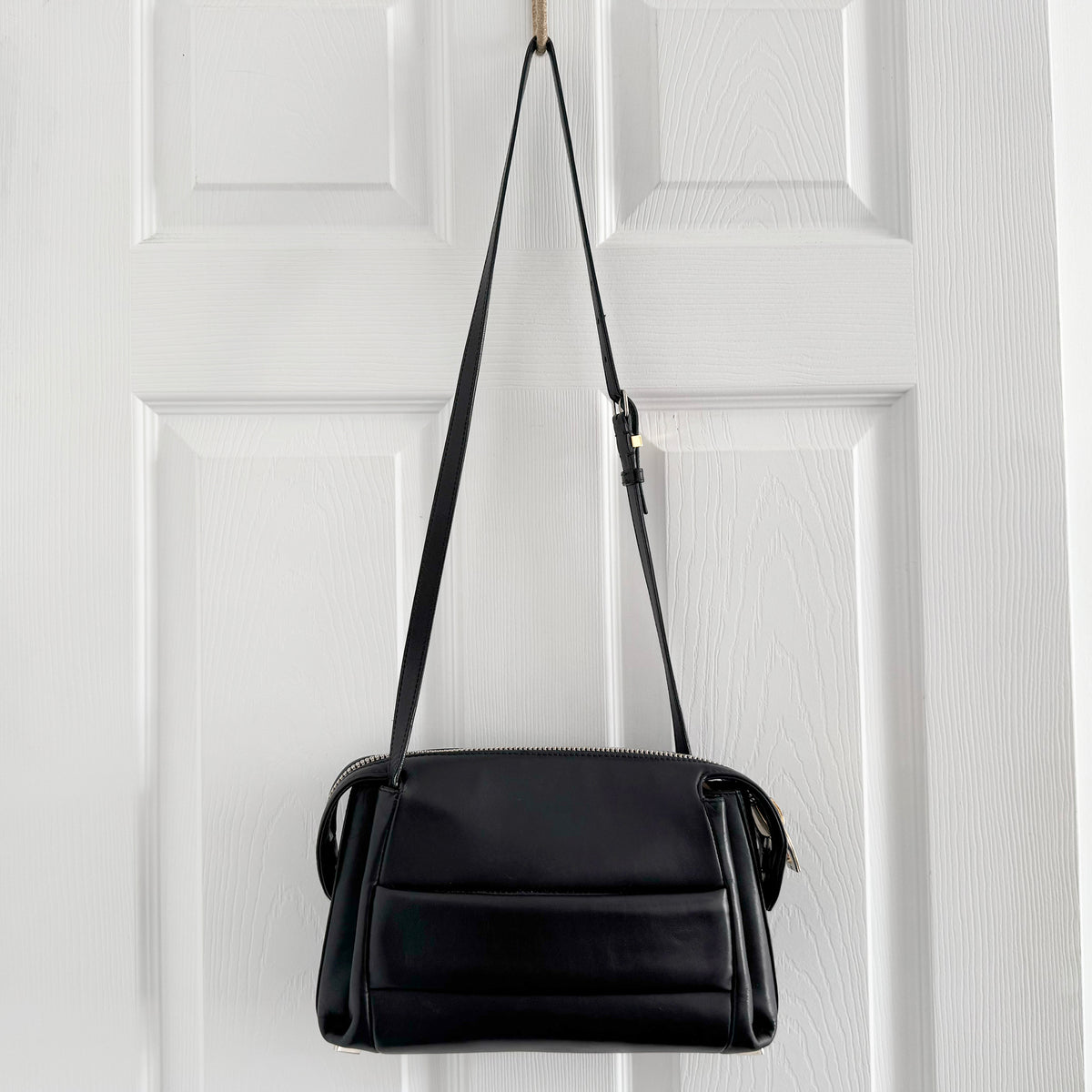 Balenciaga Joint Leather Shoulder Bag in Black