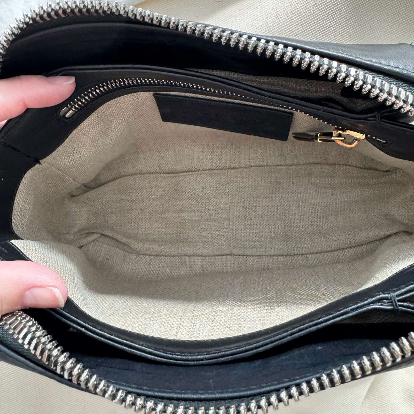 Balenciaga Joint Leather Shoulder Bag in Black