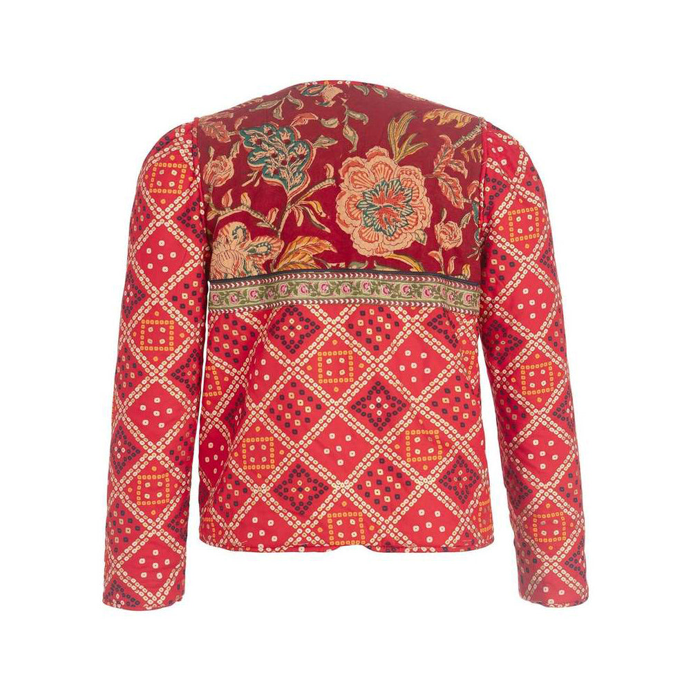 Alix of Bohemia "Bandana Bardot" Printed Reversible Jacket in Red, Size XS