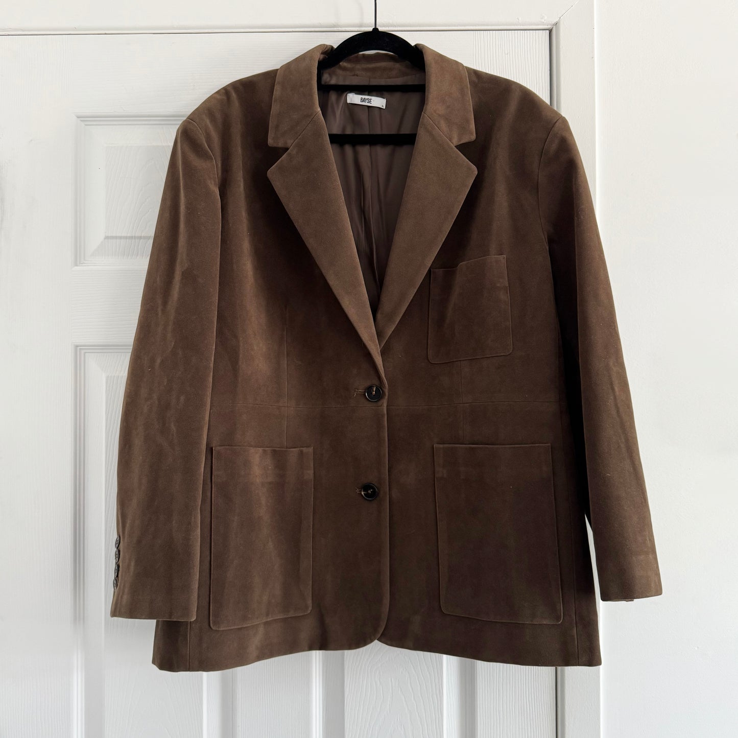 Bayse Oversize Faux Suede in Brown, size XL