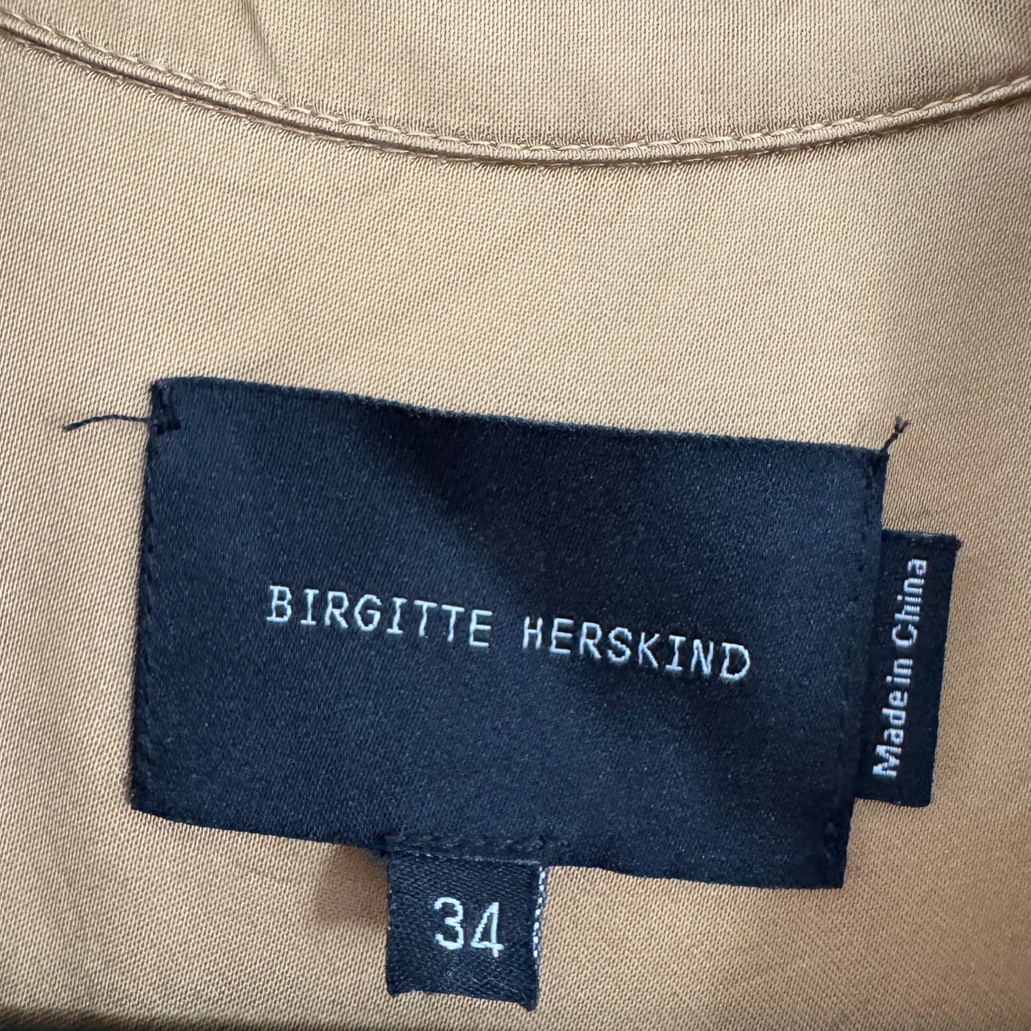 Birgitte Herskind "Sky" Satin Jumpsuit in Camel, size 34