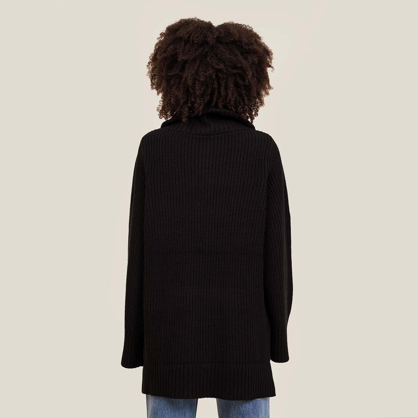 Stylein "Alain" Ribbed Knit Sweater in Black, size XS