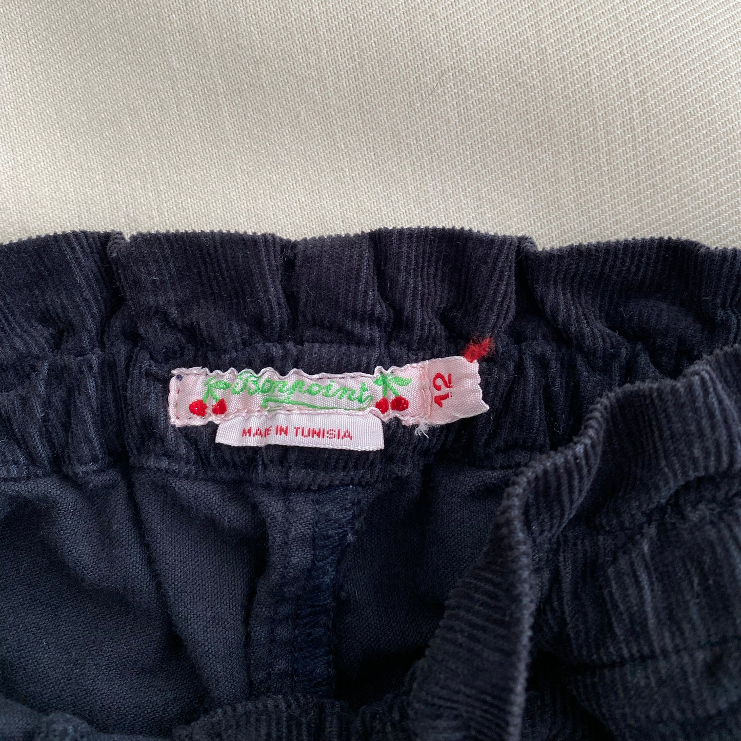 ** KIDS ** Bonpoint "Fetiche" Corduroy Black/Dark Navy Pant, size 12y