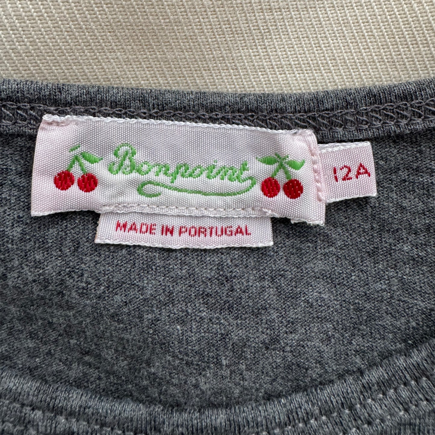 Bonpoint "Tidjiane" T-shirt in Grey, size 12 years