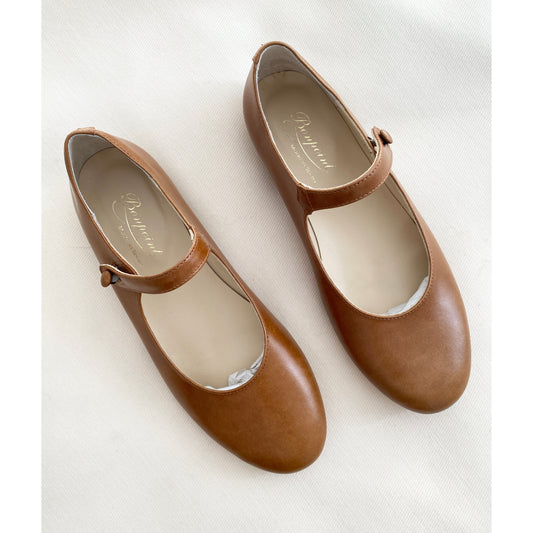 Bonpoint Tan Leather Mary Janes, size 35
