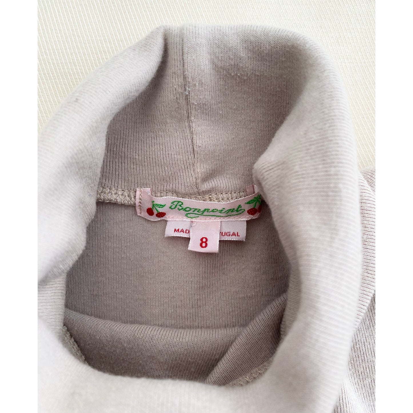 ** KIDS ** Bonpoint Greige Cotton Turtleneck, size 8y