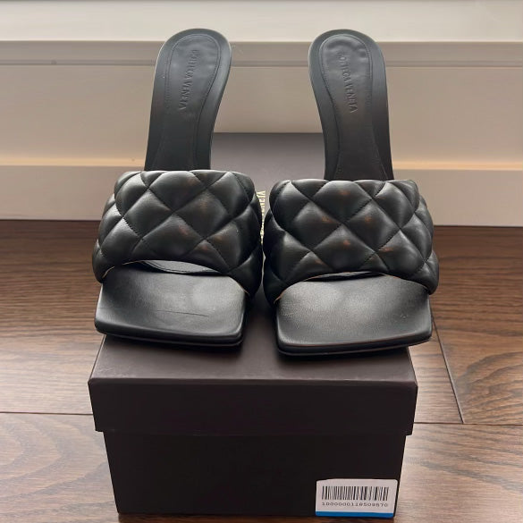 Bottega Veneta Padded Mules in Black, size 41