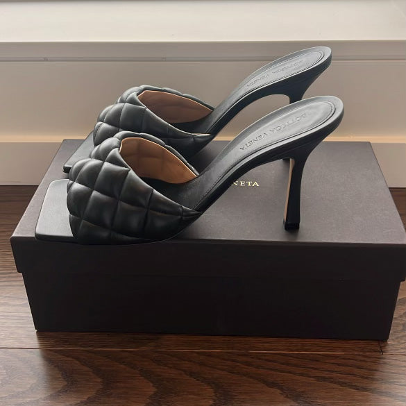 Bottega Veneta Padded Mules in Black, size 41