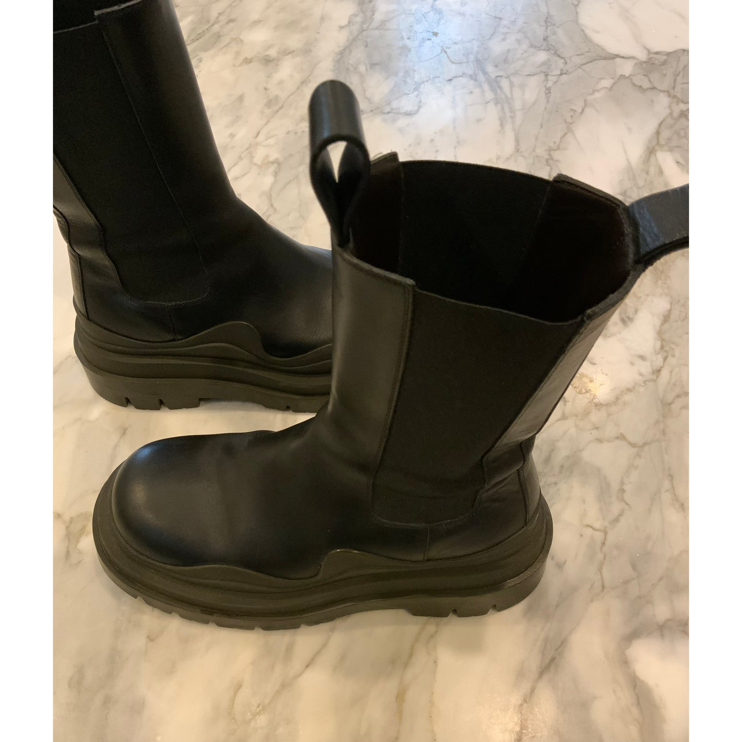 Bottega Veneta Tire Boots in Black Camping, size 37.5 (fits 38)