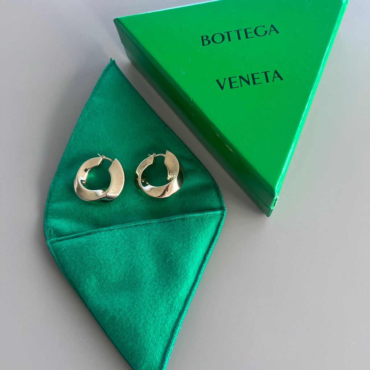 Bottega Veneta Gold Twist Earrings