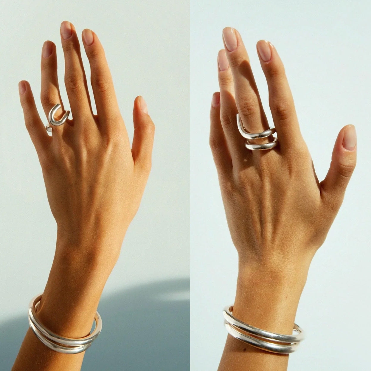 Bruá Set of Silver Rings, size 6