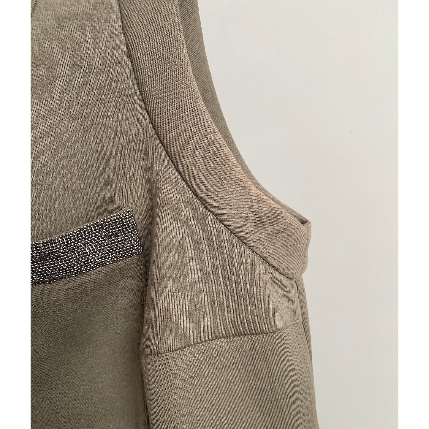 Robe sans manches en coton/polyamide taupe Brunello Cucinelli, taille moyenne