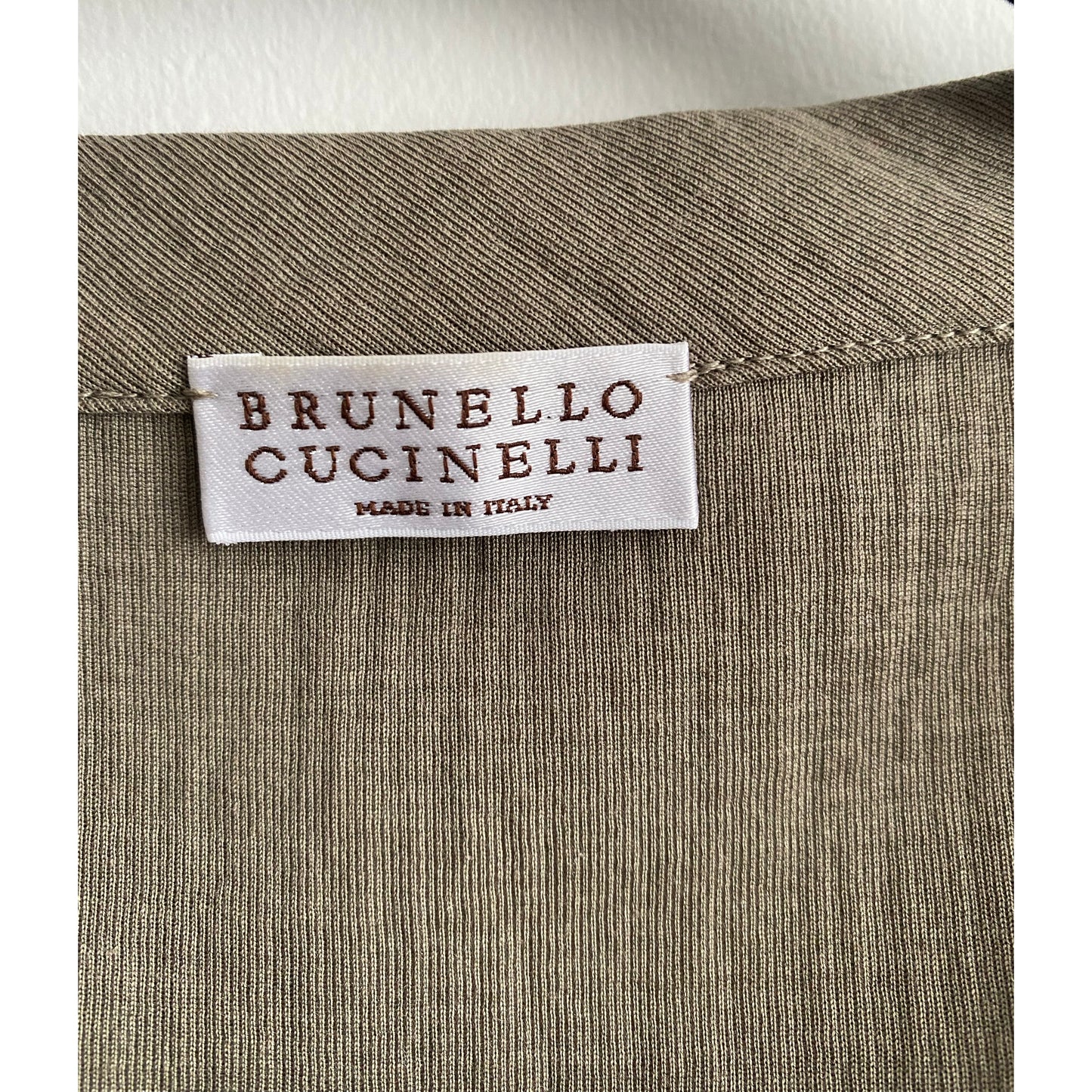 Robe sans manches en coton/polyamide taupe Brunello Cucinelli, taille moyenne