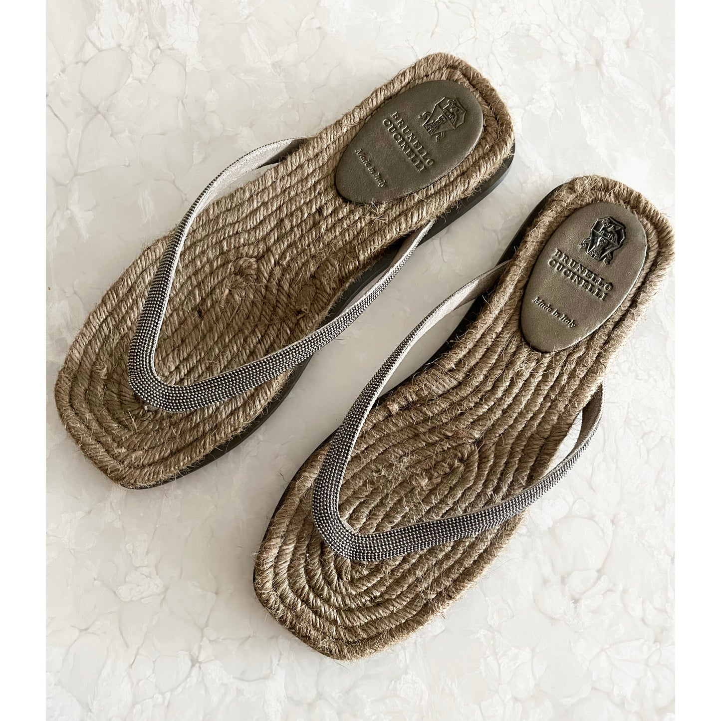 Tongs espadrilles Brunello Cucinelli Monili, taille 38,5