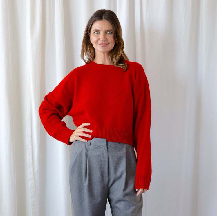 Lou Lou Studio "Bruzzi" Sweater in Red, size XS (fits oversize)