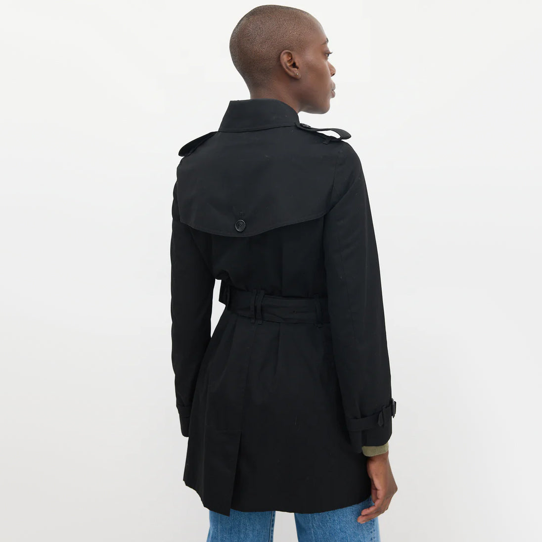 Burberry Short Trench Coat in Black, Size US 6 (8UK) - Fits like size 4 US