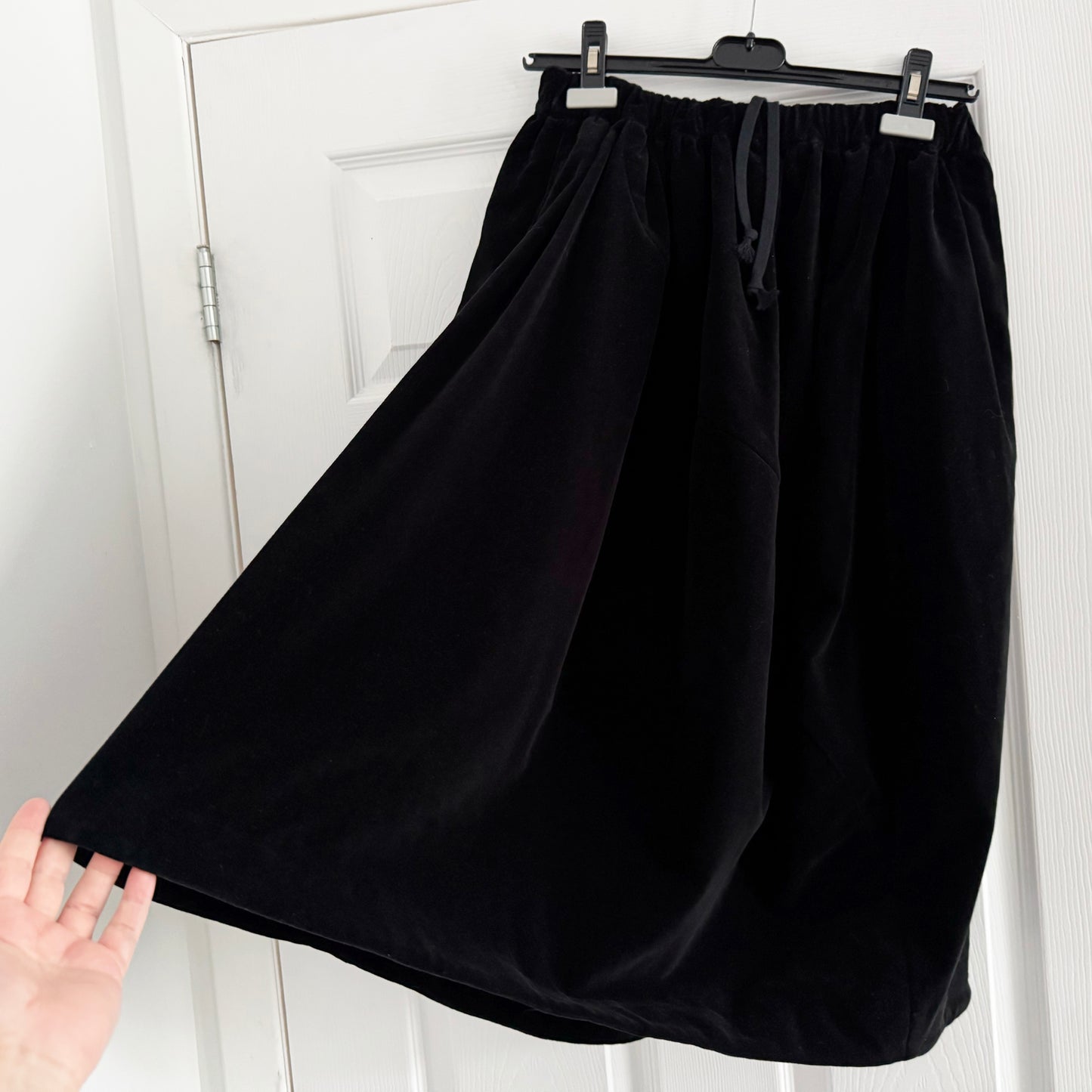 Comme des Garcons Cotton Velveteen Skirt in Black, size XS