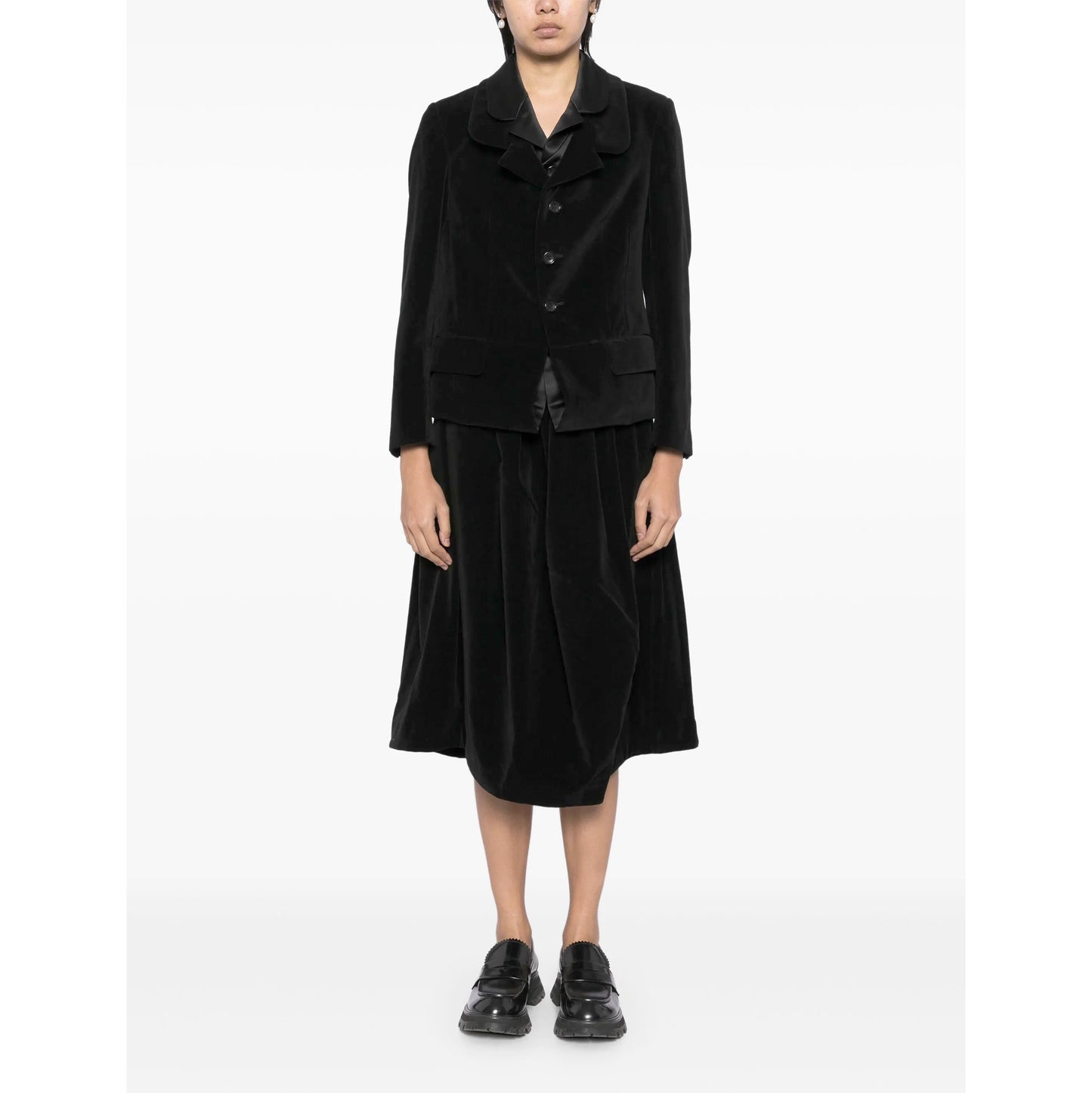 Comme des Garcons Cotton Velveteen Skirt in Black, size XS