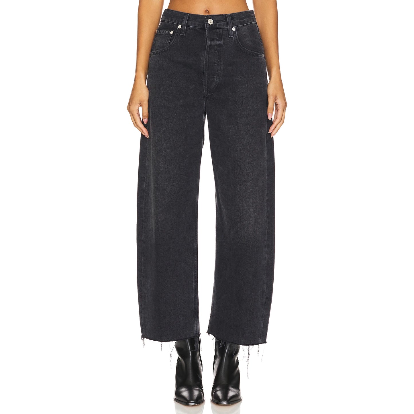 Citizens "Ayla" Cropped Jeans in "Bronson" Washed Black, size 29