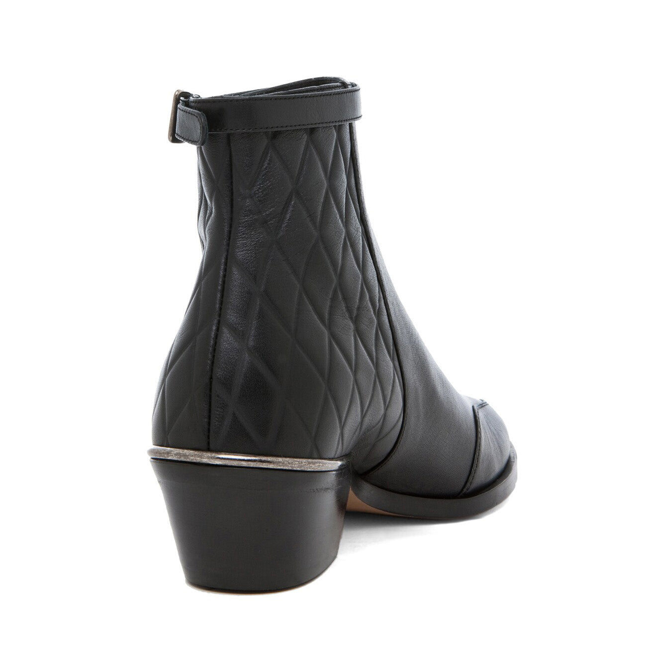 Chloe Quilted Ankle Boots in Black Leather, Size 35