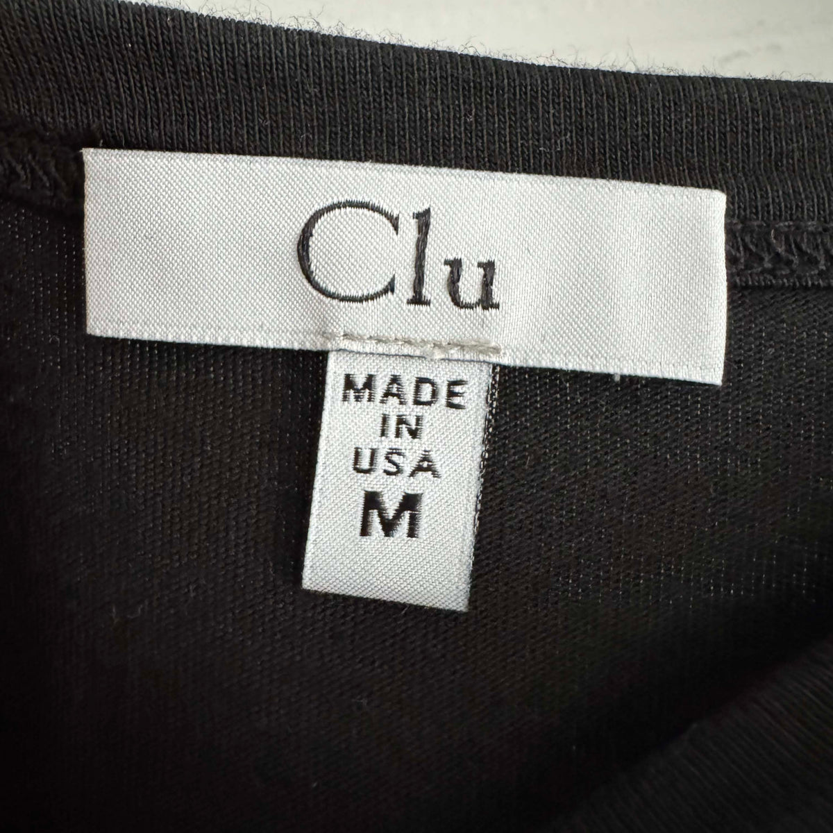 CLU Combo Cotton/Silk Blend Tee Shirt in Black, size Medium