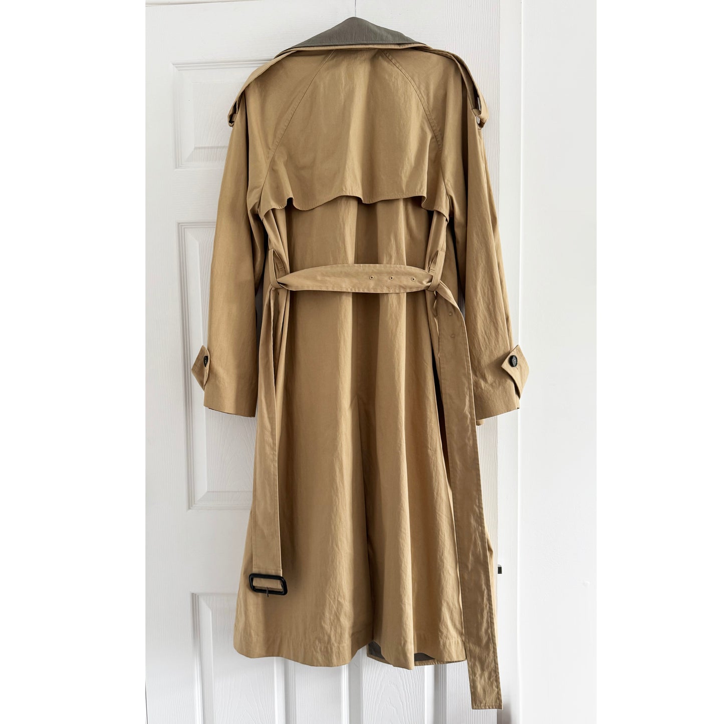 COS Layered Double-Breasted Trench Coat in Tan, size XS (Fits XS/S)