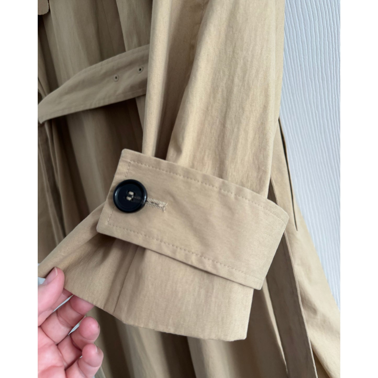 COS Layered Double-Breasted Trench Coat in Tan, size XS (Fits XS/S)