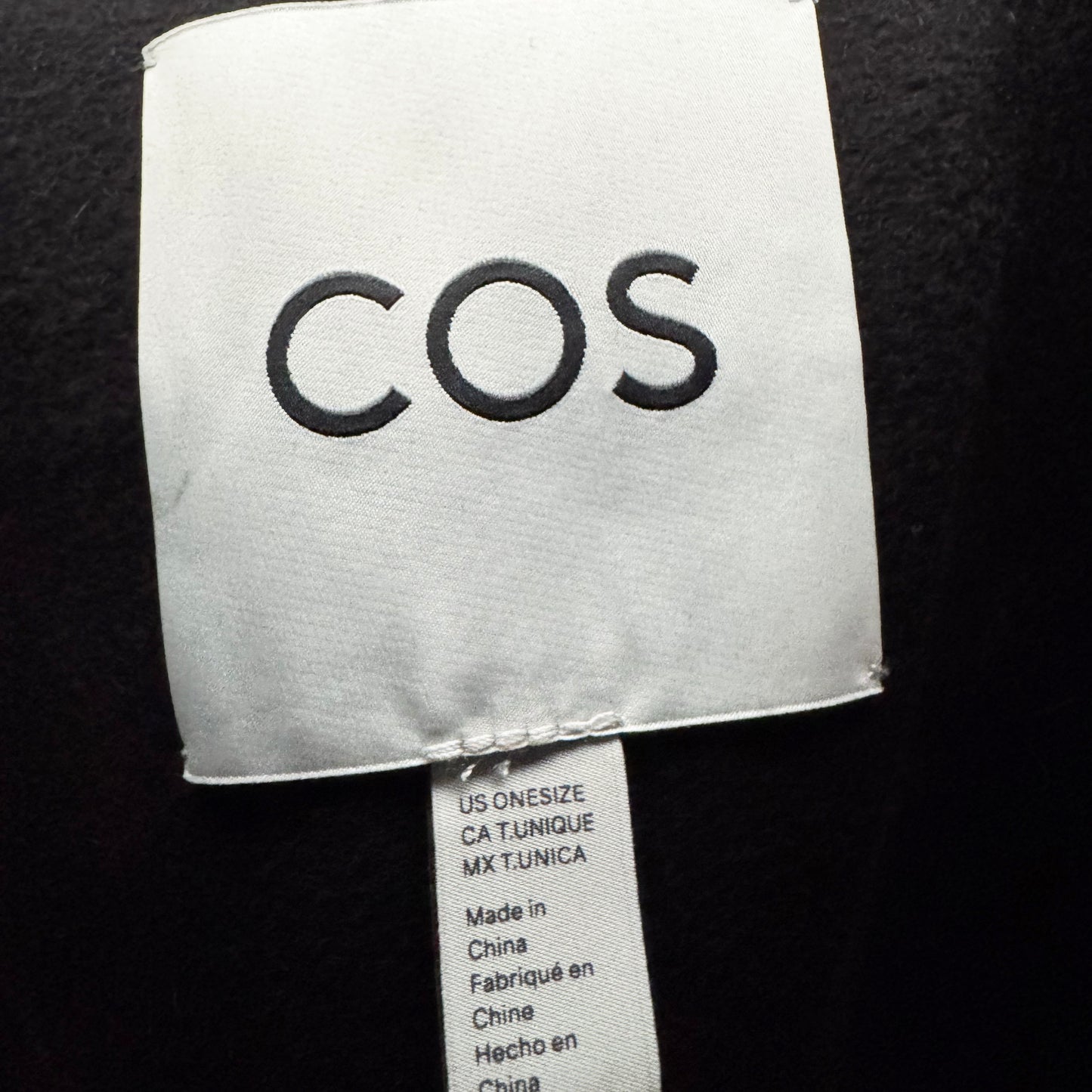 COS Double-Faced Wool Hybrid Cape in Black, One Size Only