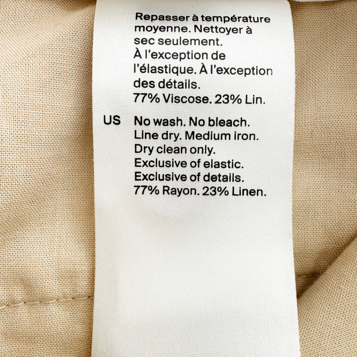 COS Pleated Linen Pants in Beige, size 2