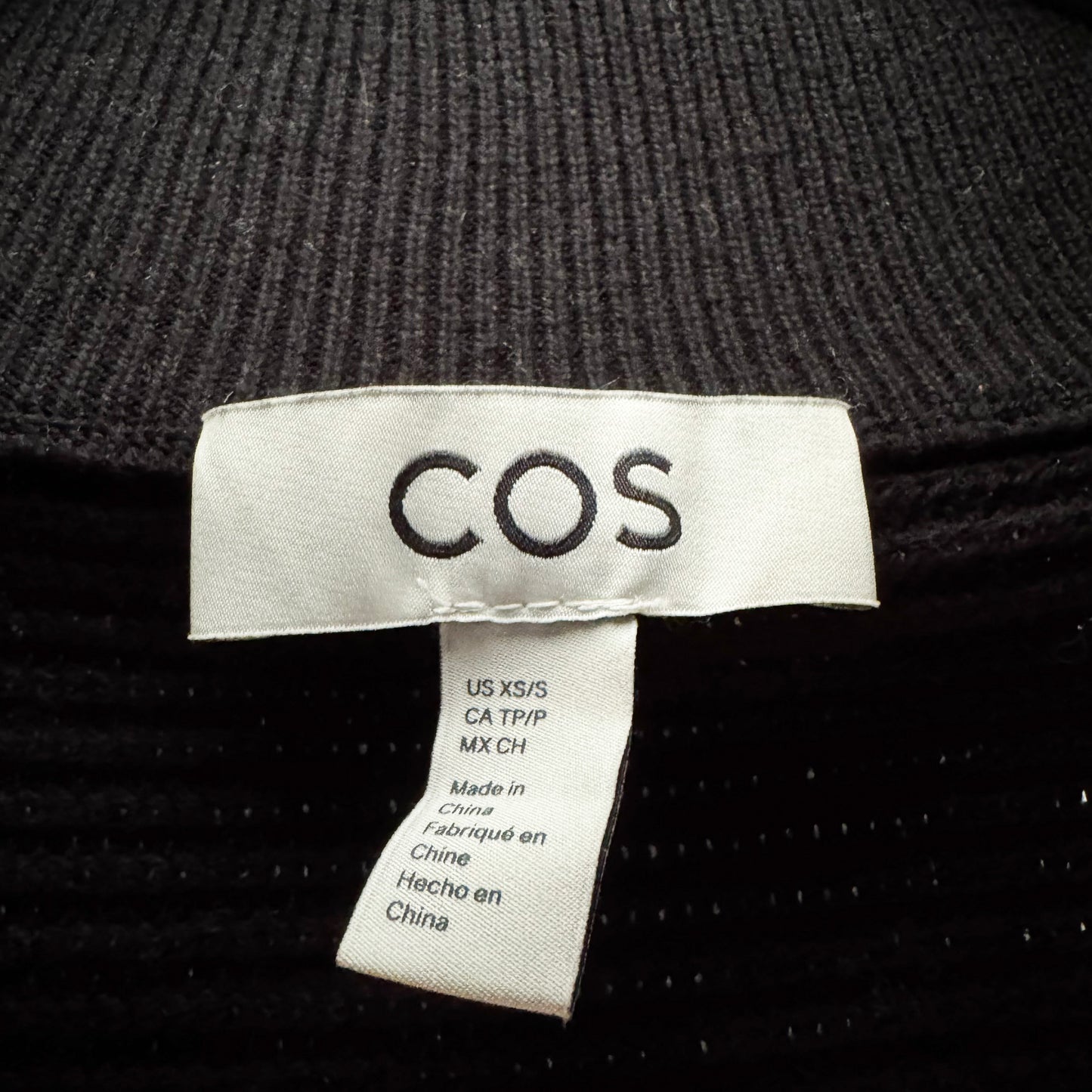 COS Cropped Shrug in Black, size XS/S