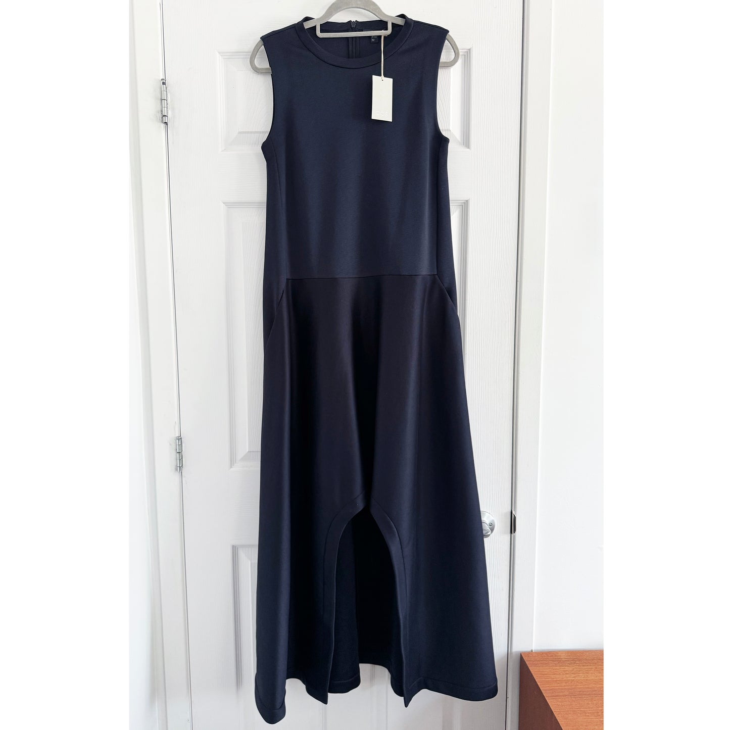COS Scuba Hi/Low Hem Dress in Navy, size Small