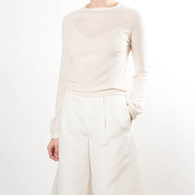 CO Lightweight Cashmere Sweater in Ivory, size XS