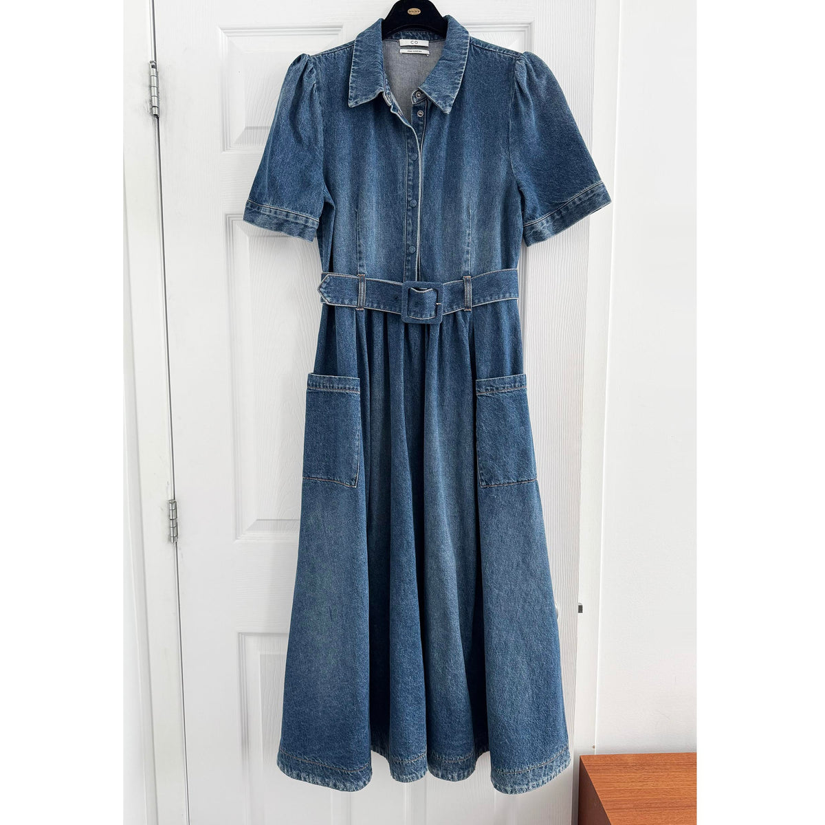 Co Belted Denim Dress, size Large (fits like Medium)