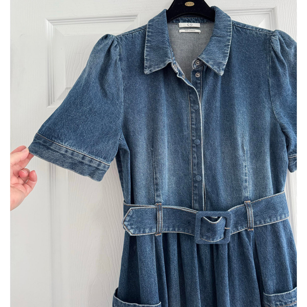 Co Belted Denim Dress, size Large (fits like Medium)