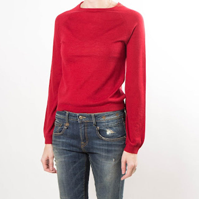 CO Lightweight Cashmere Sweater in Red, size XS
