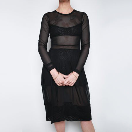 Molly Goddard Black Mesh Dress, size 8US/12UK